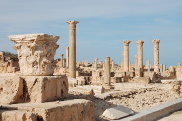 Fototapeta premium Ancient ruins of Sabratha, Libya