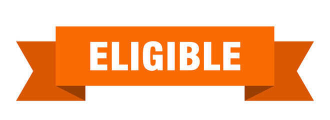 eligible ribbon. eligible isolated band sign. eligible banner