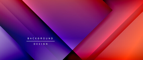 Square shapes composition, fluid gradient geometric abstract background. 3D shadow effects, modern design template