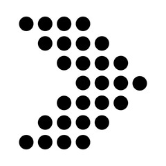 dotted play arrow icon, silhouette style