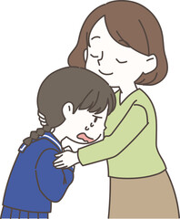 不登校の女の子と母親