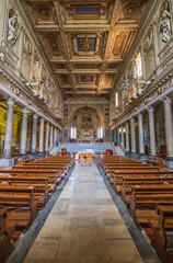 Fototapeta premium Rome, Italy - home of the Vatican and main center of Catholicism, Rome displays dozens of historical, wonderful churches. Here in particular the San Martino ai Monti basilica