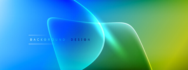 Vector abstract background - liquid bubble shapes on fluid gradient with shadows and light effects. Shiny design template for text
