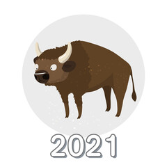 Ox or bull symbol of 2021 Eastern Asian horoscope
