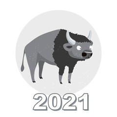 Silver Ox or bull symbol of 2021 Eastern Asian horoscope