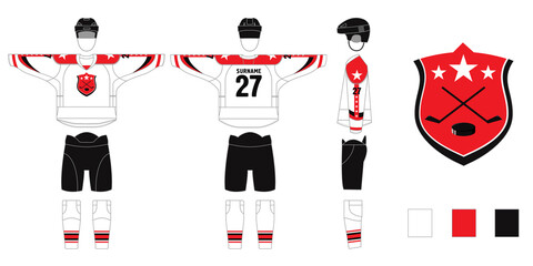 mockup of hockey form isolated on white background