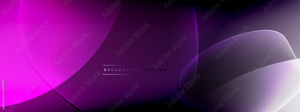Wall mural vector abstract background - liquid bubble shapes on fluid gradient with shadows and light effects. 