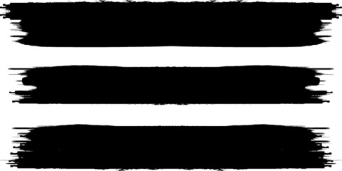 Grunge Paint Roller . Vector brush Stroke . Distressed banner . Black stripes isolated. paintbrush collection . Modern Textured shape . Dry border in Black . Bulge lines