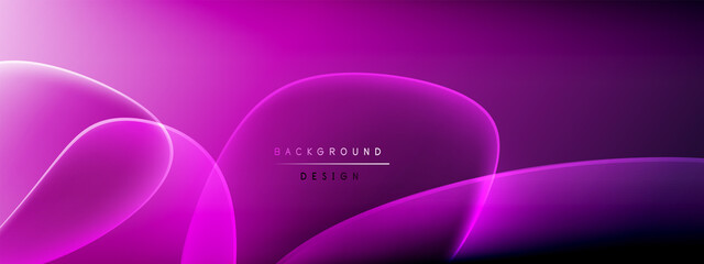 Vector abstract background - liquid bubble shapes on fluid gradient with shadows and light effects. Shiny design template for text