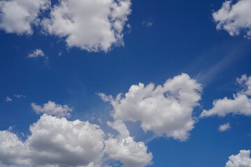 Naklejka na ściany i meble Blue Sky background with white clouds