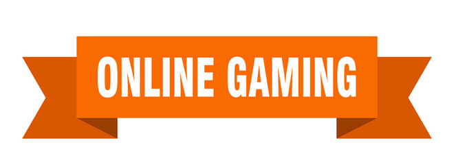 online gaming ribbon. online gaming isolated band sign. online gaming banner © Aquir