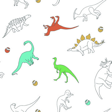 Dinosaur seamless pattern. Baby background.