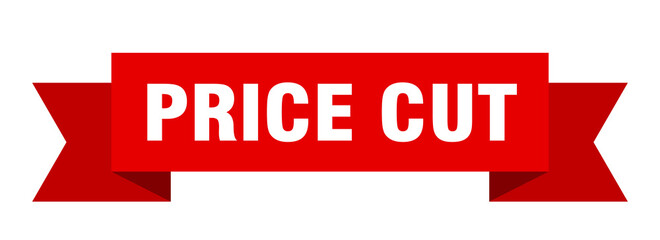 price cut ribbon. price cut isolated band sign. price cut banner