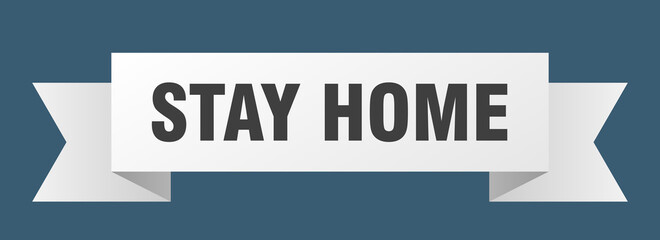 stay home ribbon. stay home isolated band sign. stay home banner