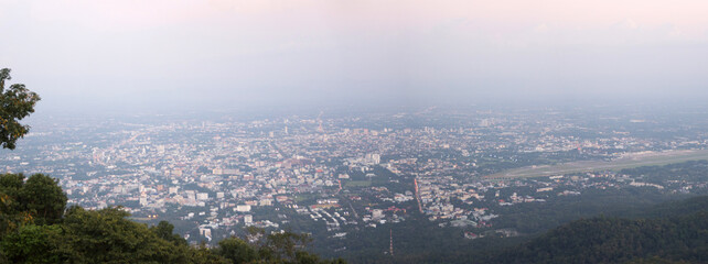 High-angle photos of Chiang Mai city from Doi Suthep
