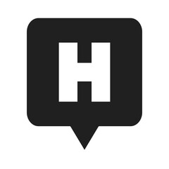 Obraz premium hospital sign board healthcare medical pictogram silhouette style icon