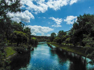 Beautiful summer landscape by the water surface on a Sunny summer day
