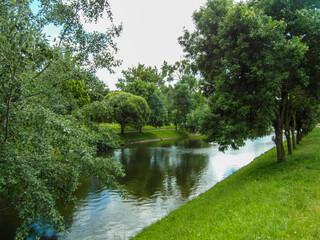 Beautiful summer landscape by the water surface on a Sunny summer day