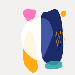 illustration vector EPS Print hand draw painted abstract modern art for wall decoration or postcard cover or textile or background or other