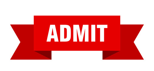 admit ribbon. admit isolated band sign. admit banner