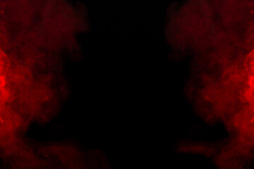Fototapeta premium Red steam on a black background.