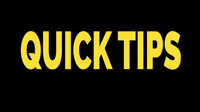 Quick tips animated words. Kinetic typography.
