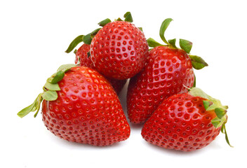 Organic garden strawberry on white background