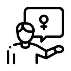 man talking about gay icon vector. man talking about gay sign. isolated contour symbol illustration