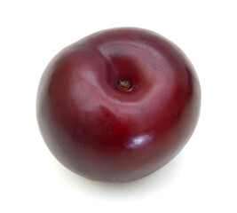 Ripe plum fruit isolated on white background cutout