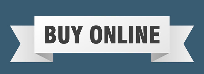 buy online ribbon. buy online isolated band sign. buy online banner