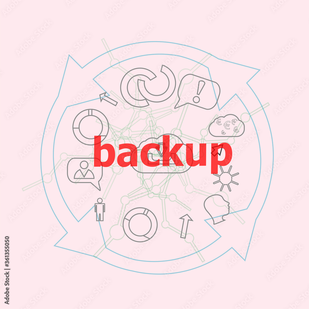 Poster text backup. web design concept . flat outline linear infographic
