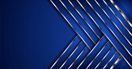 abstract blue overlap layers background with silver line