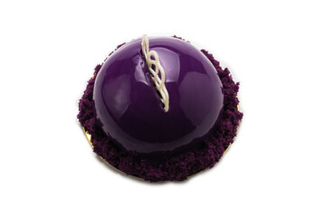 Tasty puding isolated on white background.