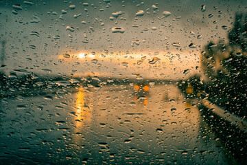 water drops on glass