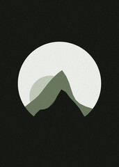color Mountains rocks silhouette art logo design illustration
