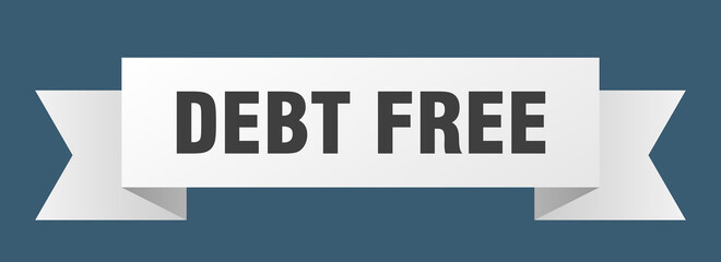 debt free ribbon. debt free isolated band sign. debt free banner