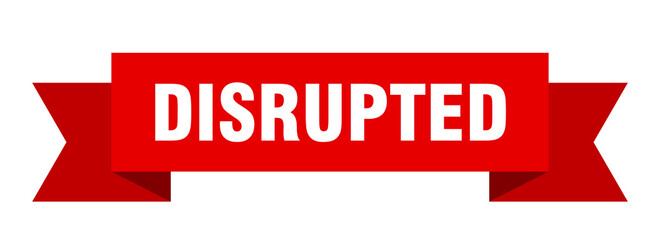 disrupted ribbon. disrupted isolated band sign. disrupted banner