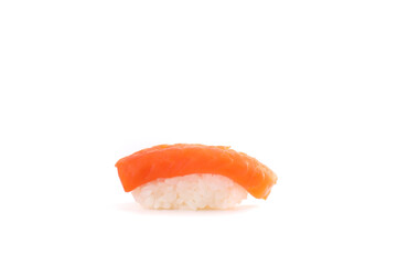 Salmon sushi Japanese food isolated in white background