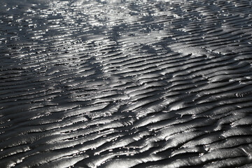 Nordsee, Wattenmeer, detail aufnahme von Strand bei ebbe