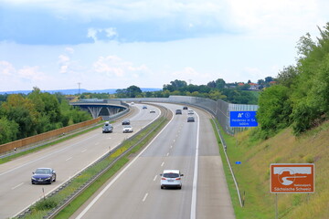 German highway A17 Dresden to Prague