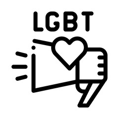 lgbt loudspeaker icon vector. lgbt loudspeaker sign. isolated contour symbol illustration