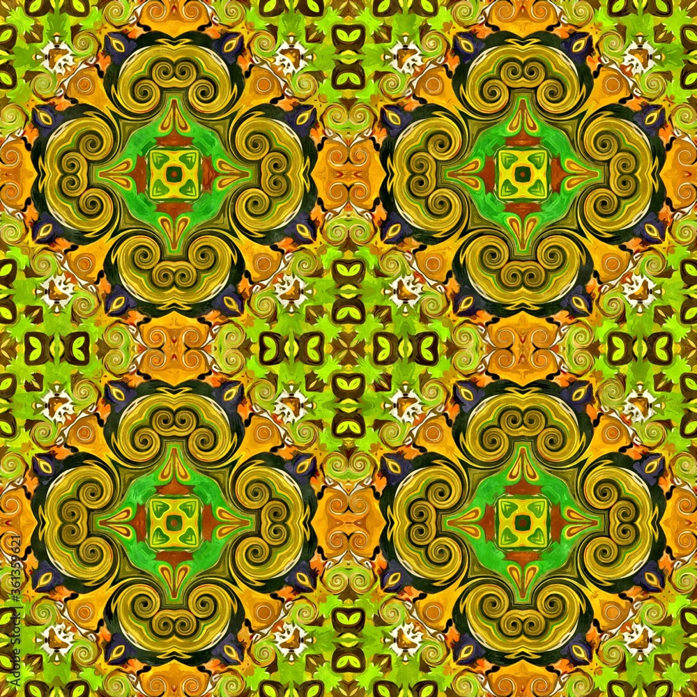Poster abstract decorative multicolor texture kaleidoscopic pattern computer generated fractal design.