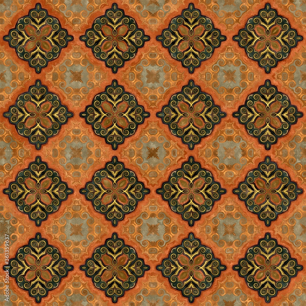 Poster abstract decorative multicolor texture kaleidoscopic pattern computer generated fractal design.
