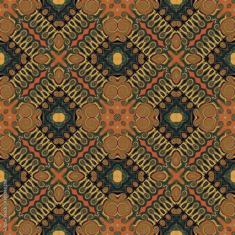 Aufkleber abstract decorative multicolor texture kaleidoscopic pattern computer generated fractal design.