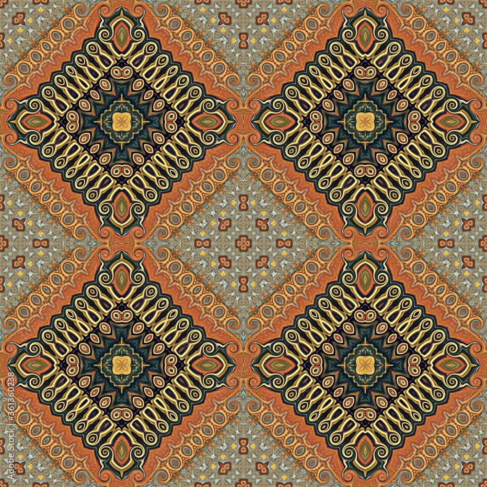 Poster abstract decorative multicolor texture kaleidoscopic pattern computer generated fractal design.