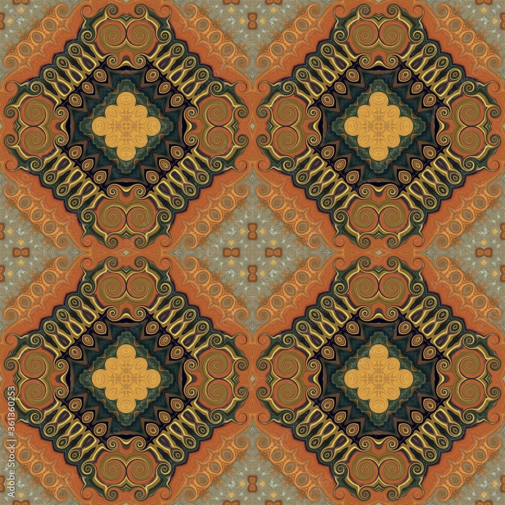 Poster abstract decorative multicolor texture kaleidoscopic pattern computer generated fractal design.