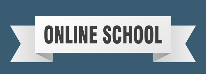 online school ribbon. online school isolated band sign. online school banner