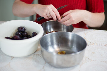 Stoneless of plums.