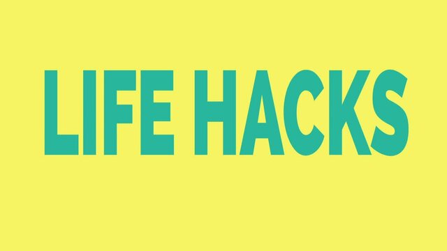 Life hacks animated words. Kinetic typography.