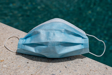 Used Corona Virus mask outdoors